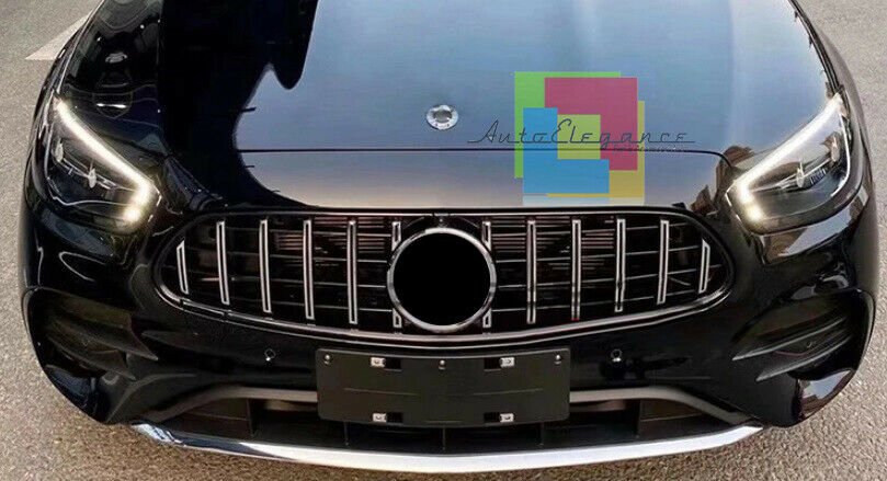 MERCEDES E-CLASS W213 S213 2020+ AMG LOOK FRONT GRILLE SATIN PROFILES