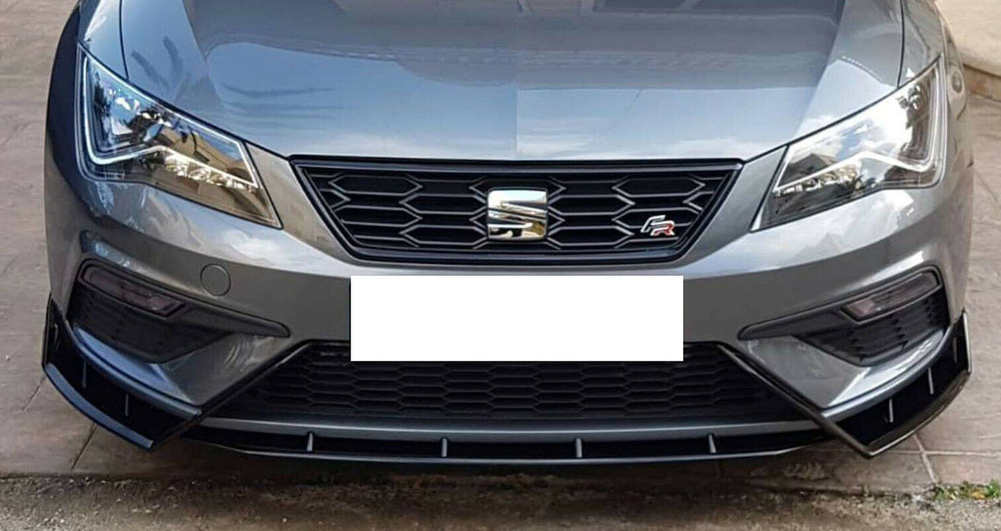 SPLITTER SEAT LEON 5F 2017+ LIFT UNDER FRONT BUMPER GLOSSY BLACK 0008