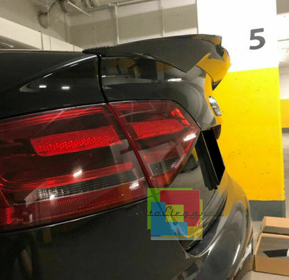 RS4 REAR BONNET SPOILER AUDI A4 B8 8K SEDAN 2008-2015 IN GLOSSY BLACK ABS