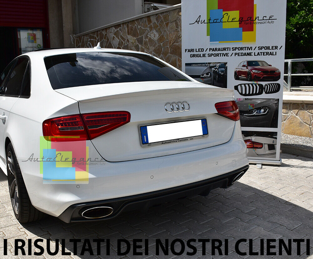 SPOILER LOOK S4 POSTERIORE COFANO AUDI A4 B8 8K BERLINA 08-15 VERNICIATO BIANCO