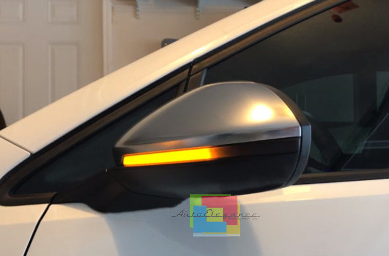 VW GOLF 7 / 7.5 2012-2019 DYNAMIC LED INDICATORS &amp; SATIN ABS SIDE MIRRORS