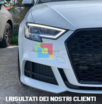 GRIGLIA ANTERIORE AUDI A3 8V 2017+ CALANDRA RS3 NIDO D'APE TOTAL BLACK QUATTRO