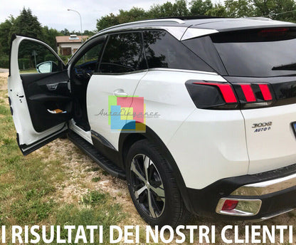 BLACK SIDE STEPS - PEUGEOT 3008 SUV 2016+ NON-SLIP DOOR PADS