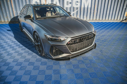 FRONT BUMPER SUITABLE FOR AUDI A6 C8 RS6 2018+ BLACK ABS SPLITTER 0019
