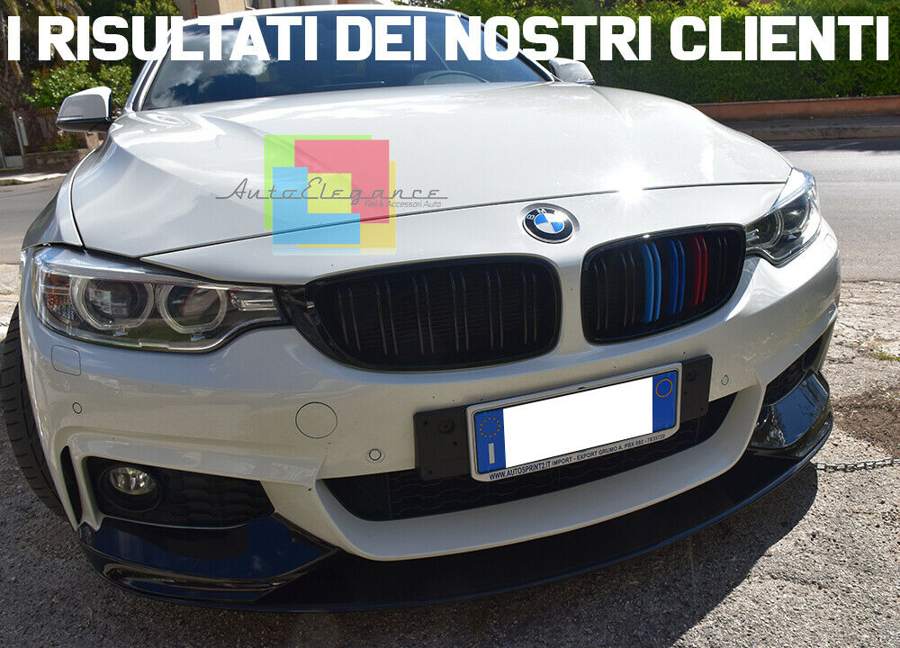 GRIGLIE ANTERIORI 3 COLORI M4 PER BMW F32 F33 F36 DOPPIA FASCIA M SPORT