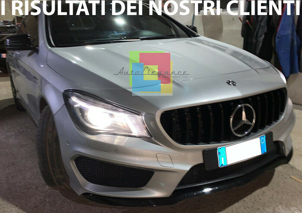 MERCEDES CLA W117 C117 2013-2018 GRIGLIA ANTERIORE AMG PROFILI NERI 0164