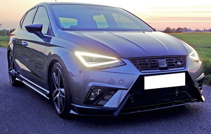 SEAT IBIZA V 2017+ SPOILER FR UNDER FRONT BUMPER ABS BLACK SPLITTER 0031