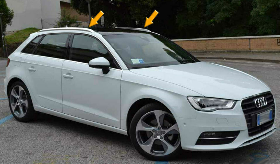 BARRE SUL TETTO PER AUDI A3 8V SPORTBACK 2012+ MANCORRENTI ALLUMINIO .- AUTOELEGANCERICAMBI