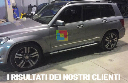 MERCEDES GLK X204 2008+ PEDANE LATERALI SOTTO PORTA IN ALLUMINIO E PVC