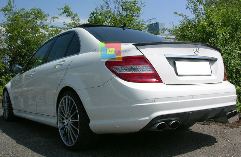 MERCEDES W204 SEDAN REAR SPOILER HOOD AMG LOOK GLOSSY BLACK IN ABS