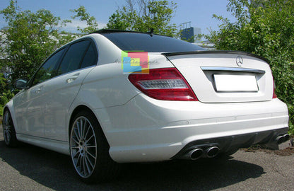 MERCEDES W204 SEDAN REAR SPOILER HOOD AMG LOOK GLOSSY BLACK IN ABS