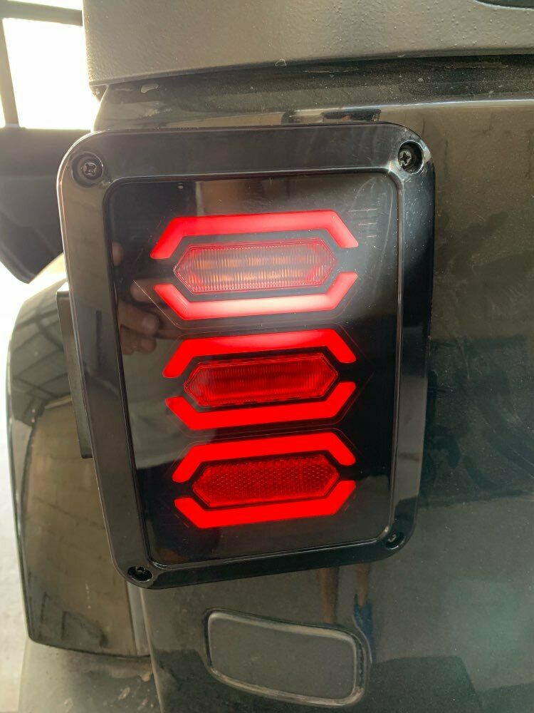 JEEP WRANGLER JK 2007-2016 PAIR OF FULL LED SMOKED REAR LIGHTS