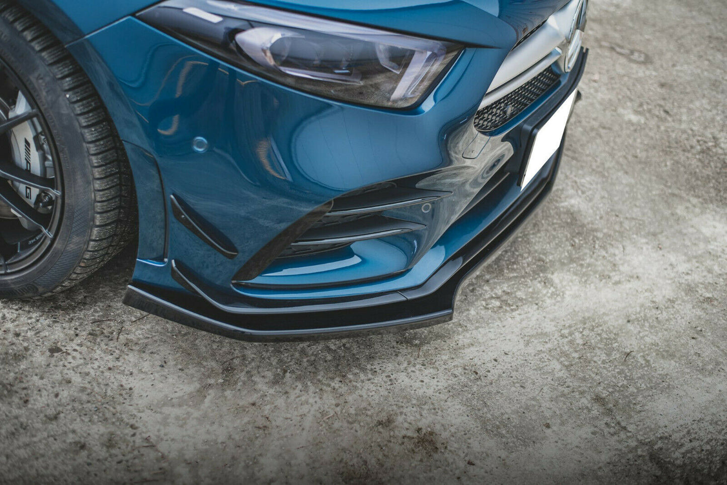 MERCEDES A-CLASS W177 FRONT BUMPER SPLITTER BLACK AMG A35 0066