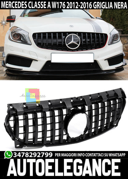GRIGLIA ANTERIORE NERO LUCIDO - MERCEDES CLASSE A W176 2012-2015 CALANDRA AMG