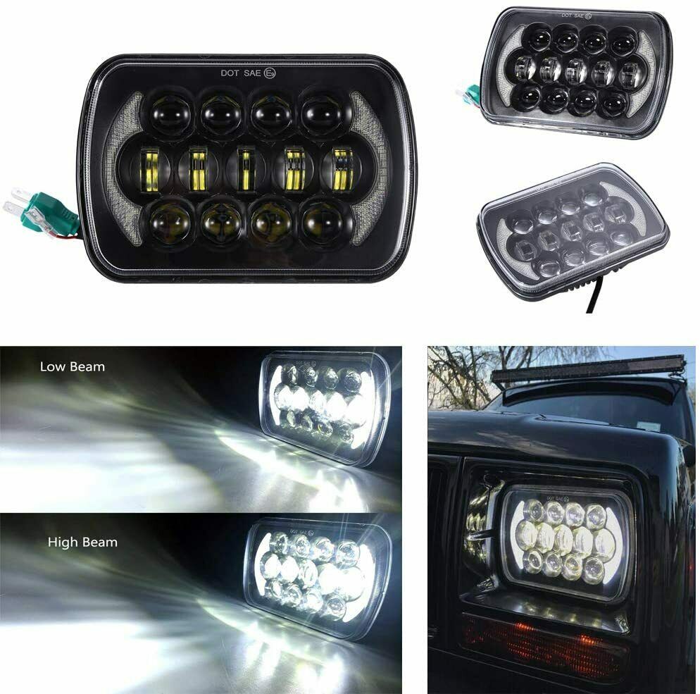 COPPIA FARI PER JEEP WRANGLER YJ FANALI ANTERIORE FULL LED DIURNE DRL 0165 AUTOELEGANCERICAMBI