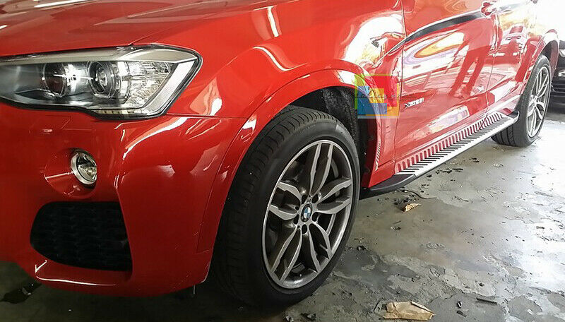 PEDANE LATERALI BMW X4 F26 2014+ SOTTO PORTA LOOK ACCIAIO INOX E PVC