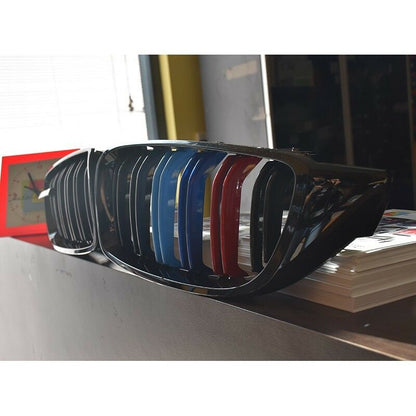 GRIGLIE ANTERIORI 3 COLORI M4 PER BMW F32 F33 F36 DOPPIA FASCIA M SPORT