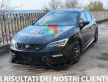 SPLITTER SEAT LEON 5F 2017+ LIFT UNDER FRONT BUMPER GLOSSY BLACK 0008