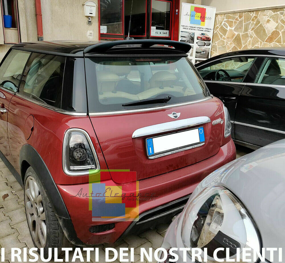 SPOILER POSTERIORE TETTO MINI COOPER R56 2005-2014 NERO LUCIDO ALETTONE SPORTIVO