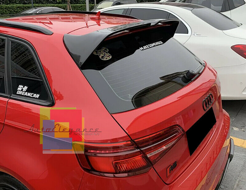 SPOILER POSTERIORE TETTO PER AUDI A3 8V SPORTBACK 2012-2018 NERO LUCIDO