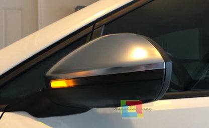 VW GOLF 7 / 7.5 2012-2019 DYNAMIC LED INDICATORS &amp; SATIN ABS SIDE MIRRORS