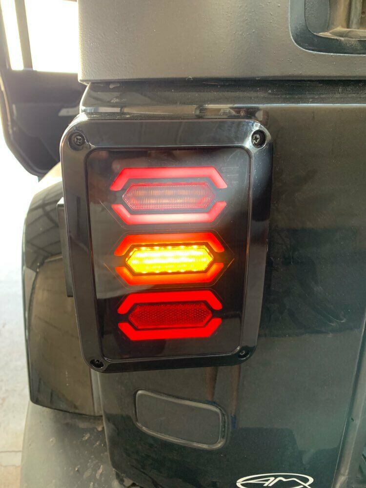 JEEP WRANGLER JK 2007-2016 PAIR OF FULL LED SMOKED REAR LIGHTS