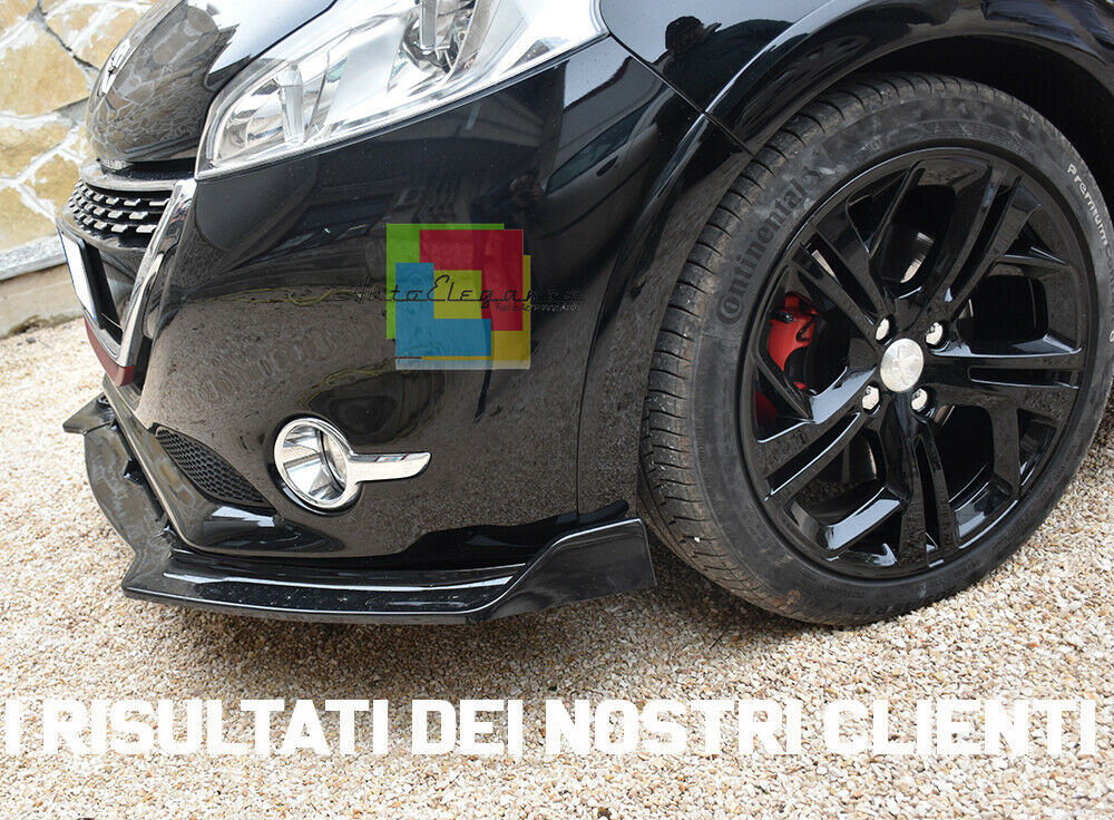 SPLITTER BLADE UNDER FRONT BUMPER PEUGEOT 208 ABS GLOSSY BLACK