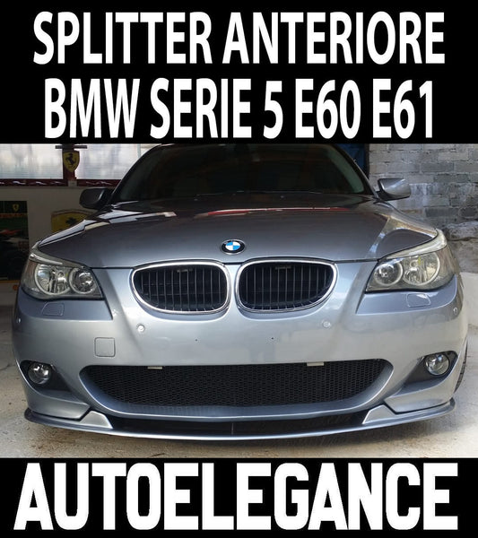 BMW SERIE 5 E60 E61 M TECH SOTTO PARAURTI SPLITTER ANTERIORE ABS NERO LUCIDO AUTOELEGANCERICAMBI
