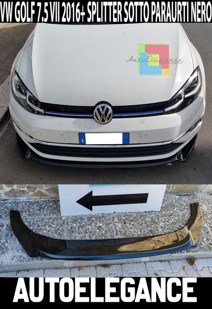 LIP UNDER FRONT BUMPER VW GOLF 7.5 VII STANDARD 2016+ ABS BLACK SPLITTER