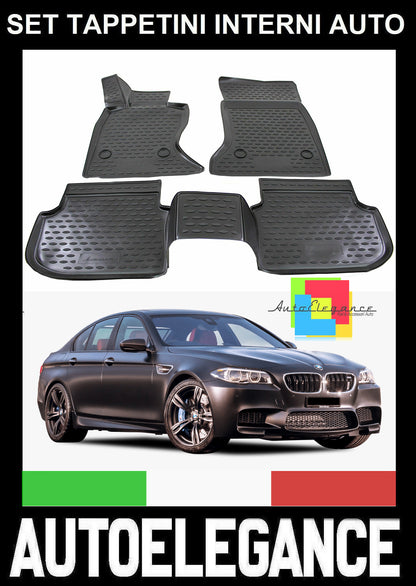 BMW SERIE 5 F10 F11 F07 F18 TAPPETINI AUTO IN GOMMA - TAPPETI TOP QUALITA -1 AUTOELEGANCERICAMBI