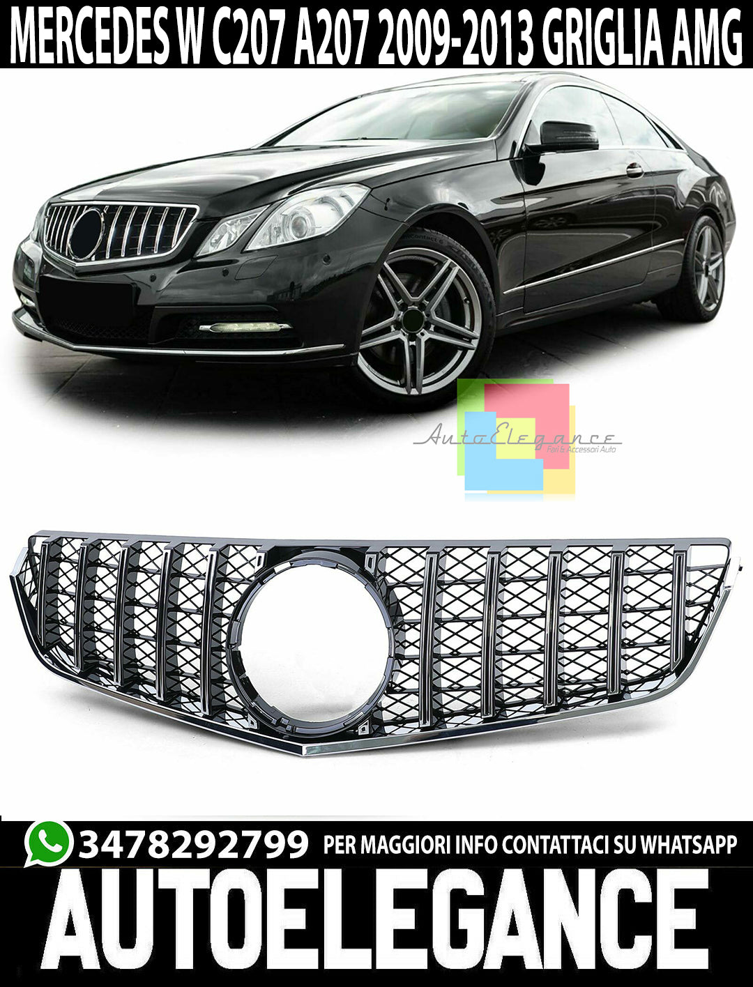 FRONT GRILLE MERCEDES E-CLASS A207 C207 2009-2013 AMG GTR HONEYCOMB