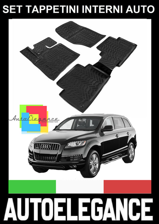 AUDI Q7 4L 2006-2014 SET TAPPETINI INTERNI AUTO IN GOMMA SU MISURA AUTOELEGANCERICAMBI