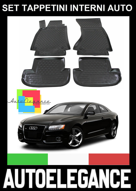 AUDI A5 2007-2015 SET TAPPETINI INTERNI AUTO IN GOMMA SU MISURA AUTOELEGANCERICAMBI