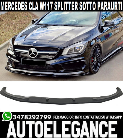 MERCEDES CLA W117 LIP SPOILER FRONT BUMPER AMG GLOSS BLACK SPLITTER ABS