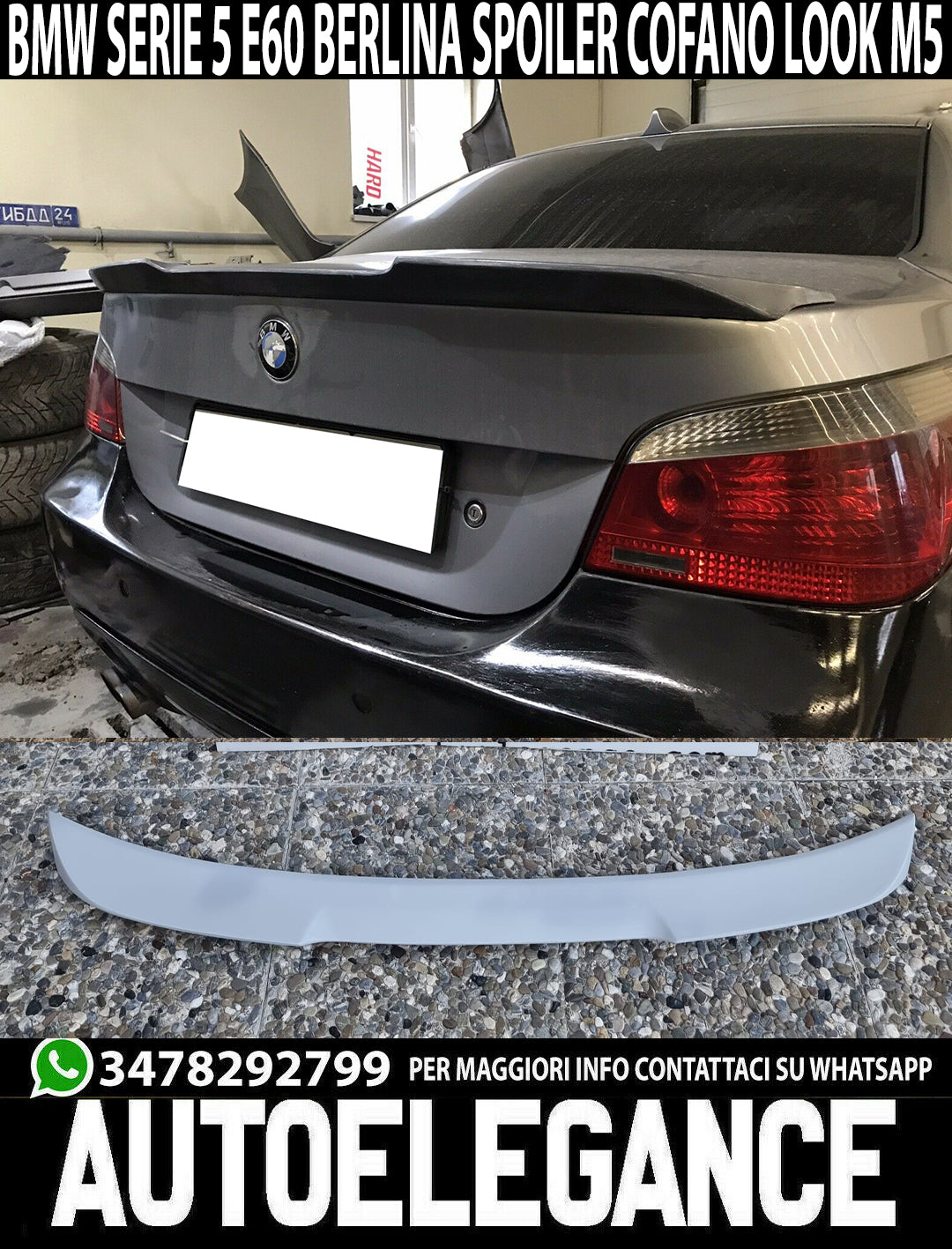 REAR HOOD SPOILER BMW 5 SERIES SEDAN E60 2003-2010 M5 LOOK