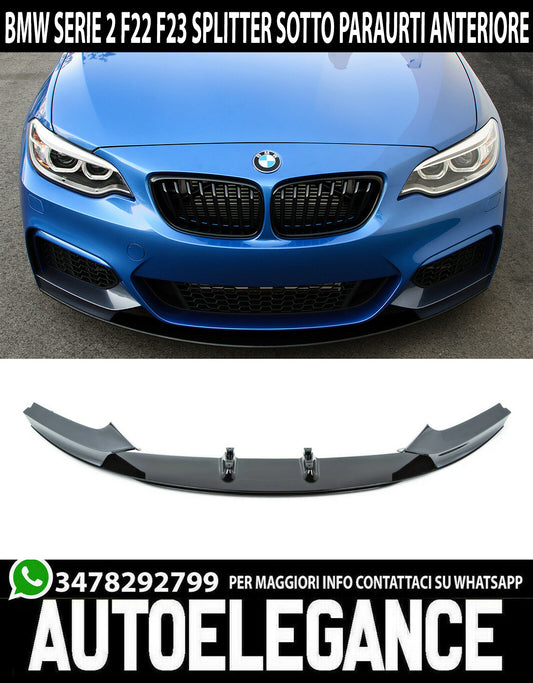 BMW 2 SERIES F22 F23 2016-2016 FRONT BUMPER BLADE GLOSSY ABS SPLITTER