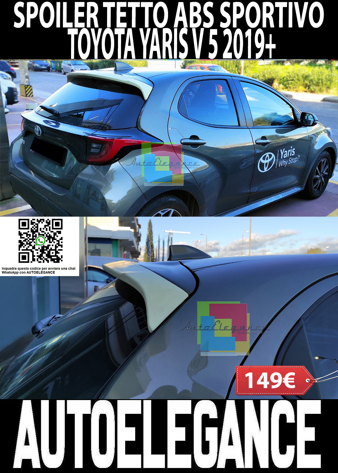 TOYOTA YARIS V 5 2020+ ROOF SPOILER SPORTY DESIGN ABS
