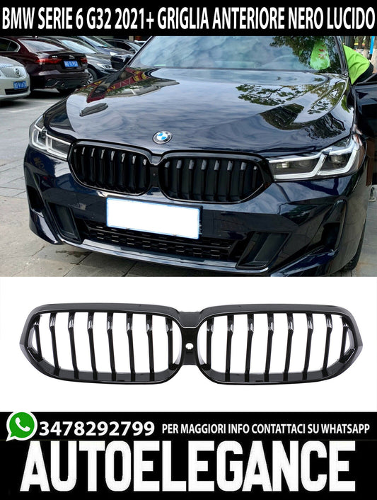 FRONT GRILLE FOR BMW 6 SERIES GT G32 2021+ TOTAL BLACK LOOK M