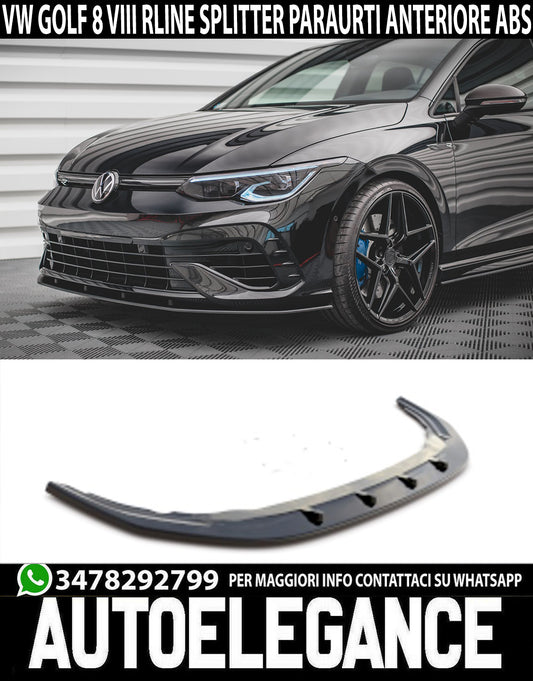 LAMA VW GOLF 8 VIII RLINE LABBRO SOTTO PARAURTI ANTERIORE ABS LUCIDO SPLITTER