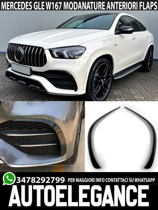 MERCEDES GLE W167 AMG PAIR OF FRONT BUMPER MOULDINGS AMG LOOK 3M FLAPS