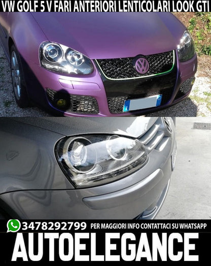 VW GOLF 5 MK5 V 2003-2008 FARI ANTERIORI LOOK GTI FANALI CON POSIZIONE LED .-