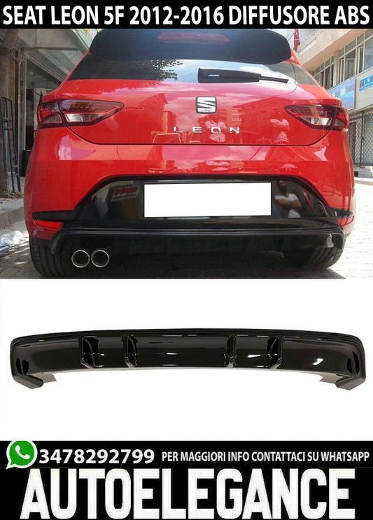 UNDER REAR BUMPER ABS SEAT LEON 5F 2012-2016 DIFFUSER CUPRA LOOK BLACK