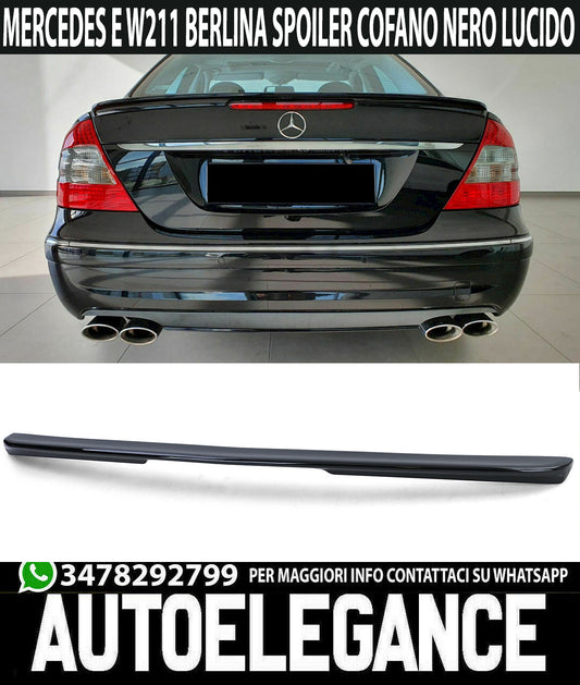 MERCEDES E-CLASS W211 REAR SPOILER HOOD GLOSS BLACK AMG LOOK ABS