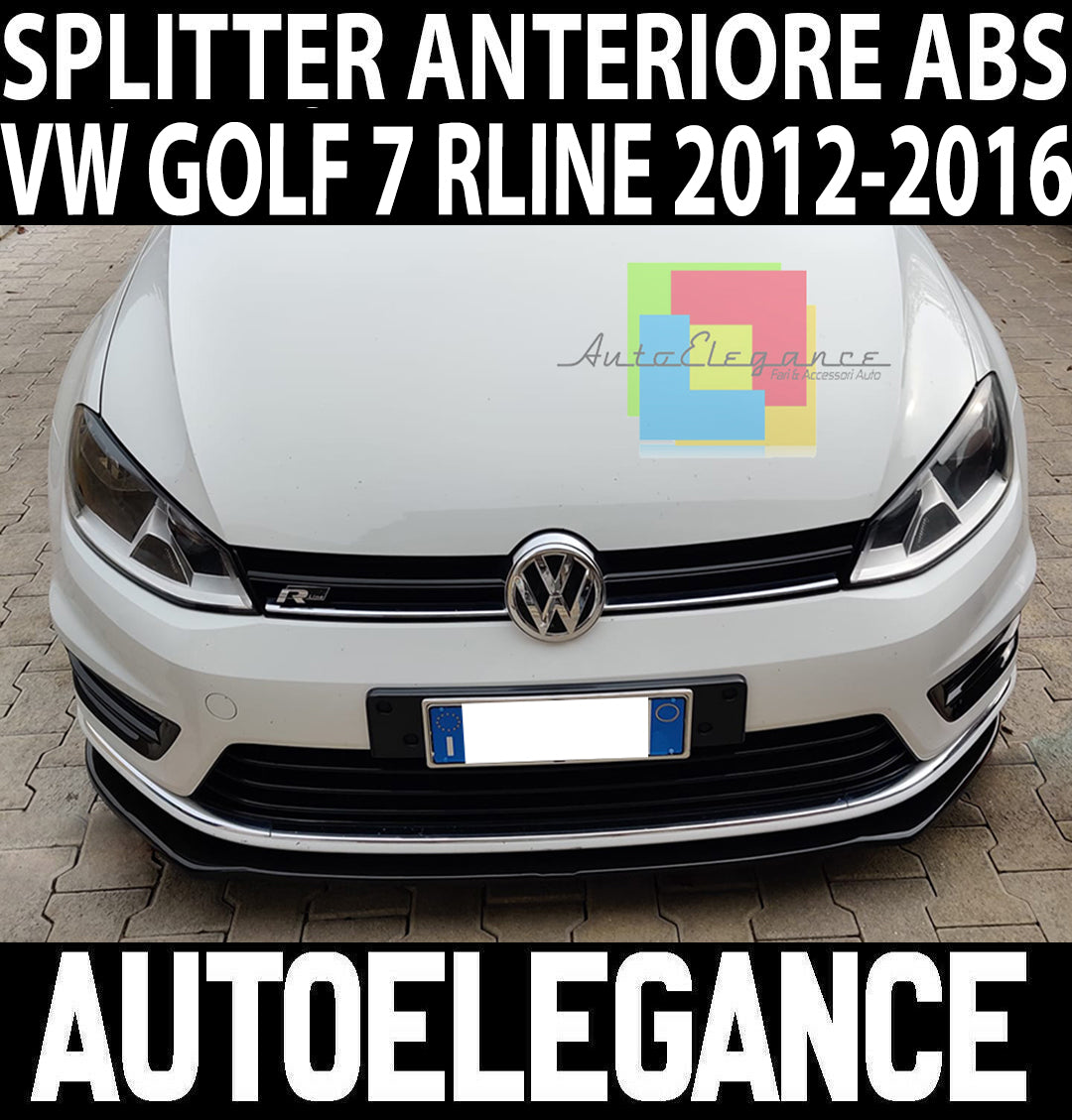 LIP SPOILER UNDER FRONT BUMPER VW GOLF 7 RLINE ABS GLOSSY BLACK SPLITTER