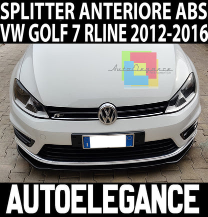 LIP SPOILER UNDER FRONT BUMPER VW GOLF 7 RLINE ABS GLOSSY BLACK SPLITTER
