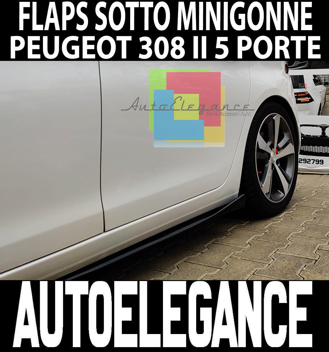 SIDE SKIRTS PEUGEOT 308 II 5 DOORS 2013+ ABS DOOR FLAPS .-.