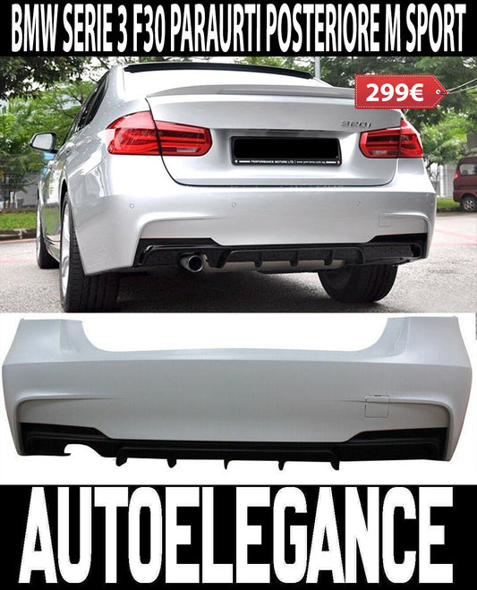 BMW SERIE 3 F30 BERLINA PARAURTI POSTERIORE COMPLETO LOOK M PERFORMANCE AUTOELEGANCERICAMBI