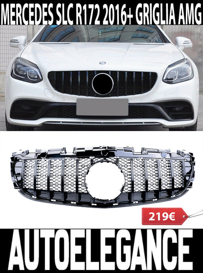 FRONT GRILLE MERCEDES R172 SLC 2016-2019 BLACK HONEYCOMB PROFILES MASK