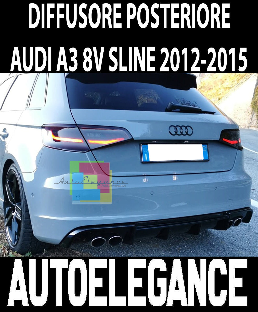 AUDI A3 8V SPORTBACK 2012-2015 DIFFUSORE POSTERIORE PARAURTI SLINE - S3 RS3 AUTOELEGANCERICAMBI