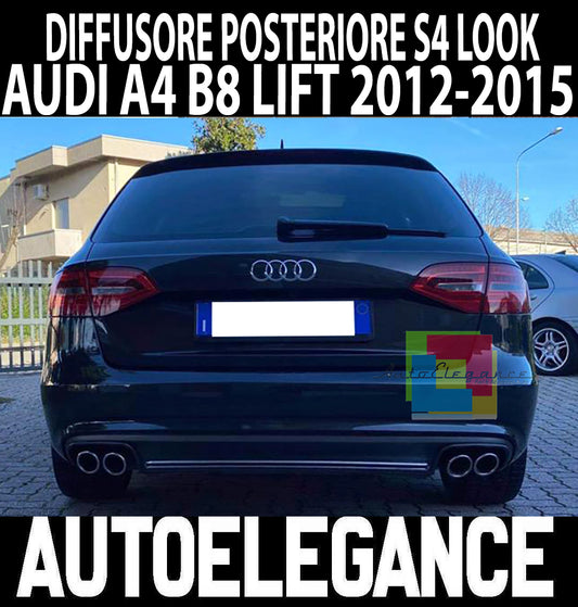 SPOILER SOTTO PARAURTI AUDI A4 B8 8K 2012-2015 RESTYLING DIFFUSORE POSTERIORE S4